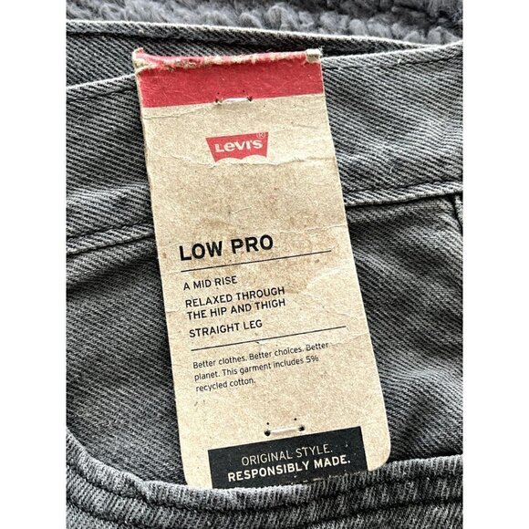 Levi's Low Pro Straight Gray / Faded Black Denim Jeans, Size 29 NWT - Picture 9 of 11